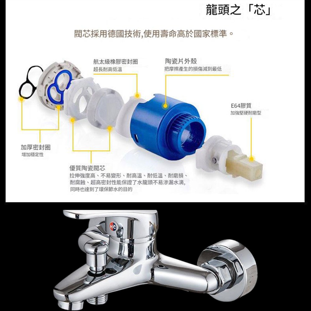 Copper and silver hot and cold water faucets, , large