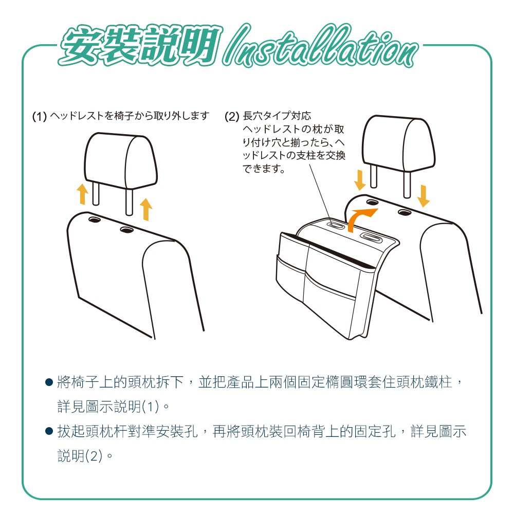 [威力車坊]【CARAC】3D立體皮革椅背收納袋, , large