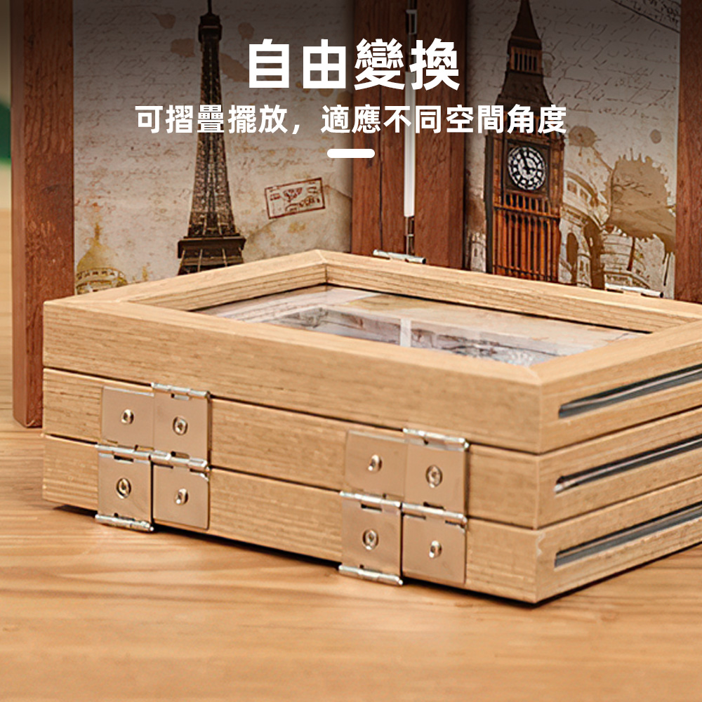 【上手家居】三折相框 6吋 6吋藍色(透明相框/展示框/木質相框/多格相框/玻璃相框), , large