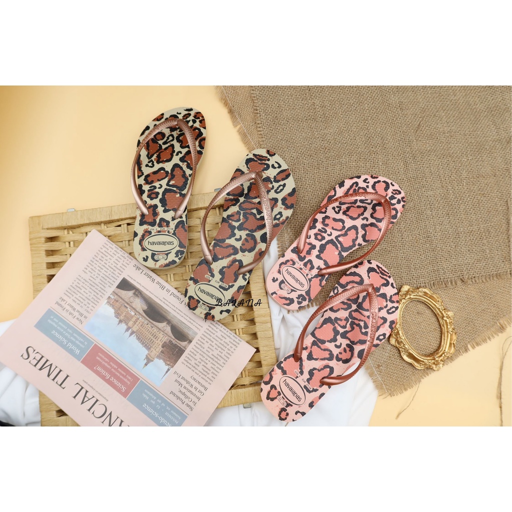【限時優惠】[巴拉娜巴西人字拖專賣店]中壢實體店面Havaianas哈瓦仕夾腳拖／人字拖鞋 SLIM ANIMALS 女款 沙灘 海灘 海邊, , large