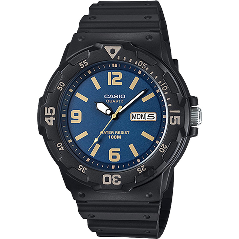 CASIO 卡西歐 DIVER LOOK 潛水運動風手錶-藍x黑/47.9mm MRW-200H-2B3, , large