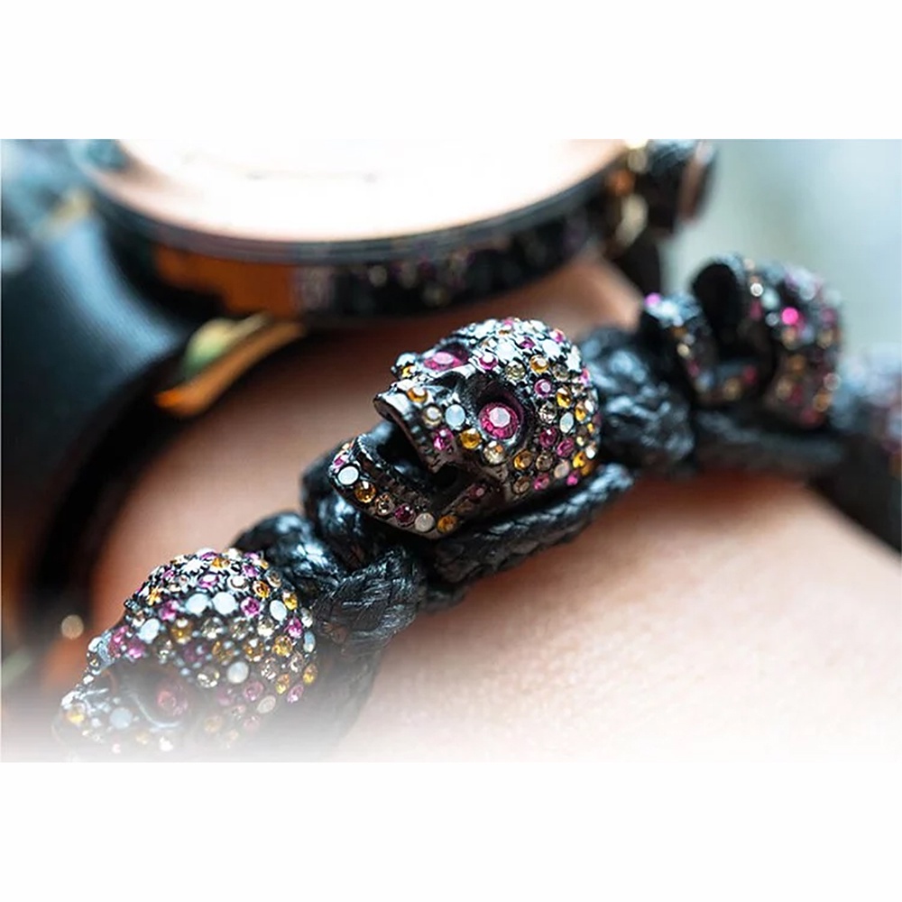 BOMBERG 炸彈錶 彩色水鑽黑骷髏黑色手環-M (JW-BKT-PBA.M7.3), , large