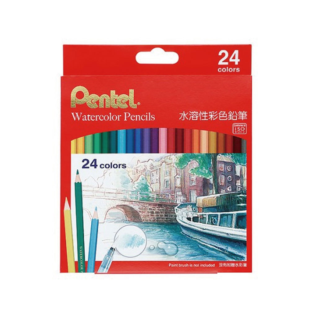 【Pentel 飛龍】水溶性色鉛筆24色 /盒 CB9-24TW, , large