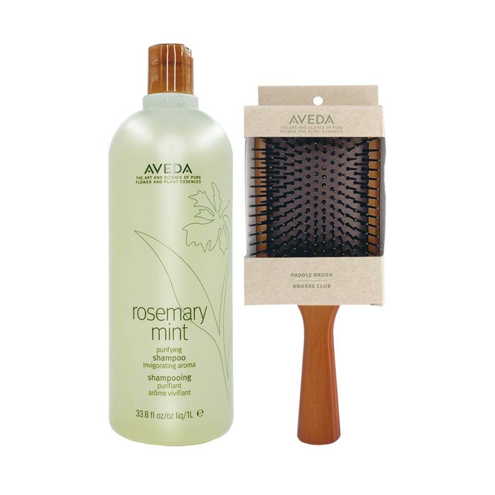 【AVEDA】迷迭薄荷洗髮精 1000ml 贈氣囊按摩梳子(大), , large