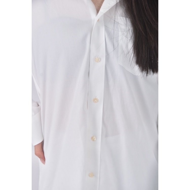 (L) uniqlo排扣白色襯衫上衣二手衣, , large