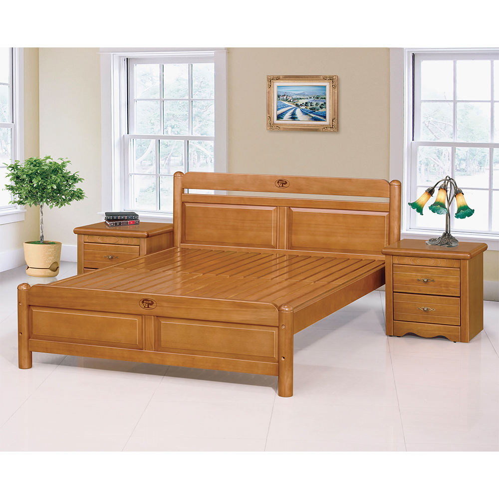 【唯熙傢俱】卡洛柚木色5尺雙人床, , large