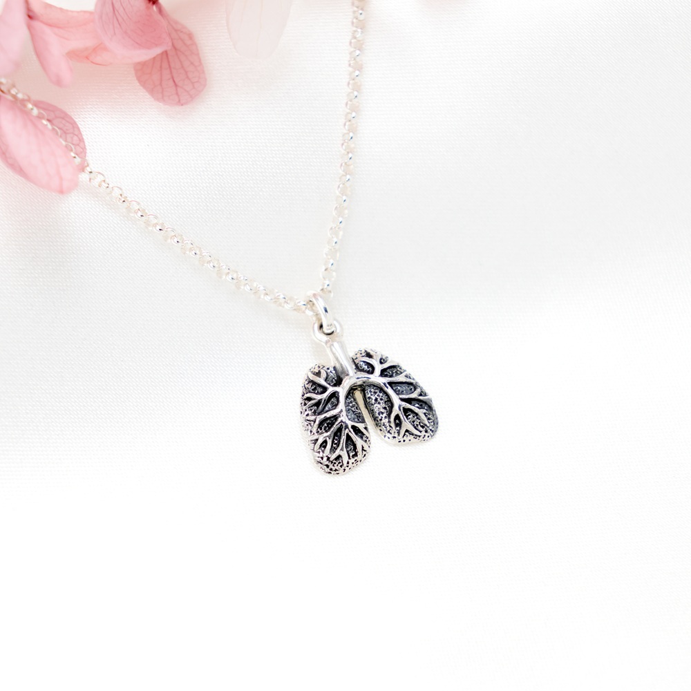 【Angel & Me】肺臟 掏心掏肺 s925 純銀 項鍊 生日 情人節禮物, , large