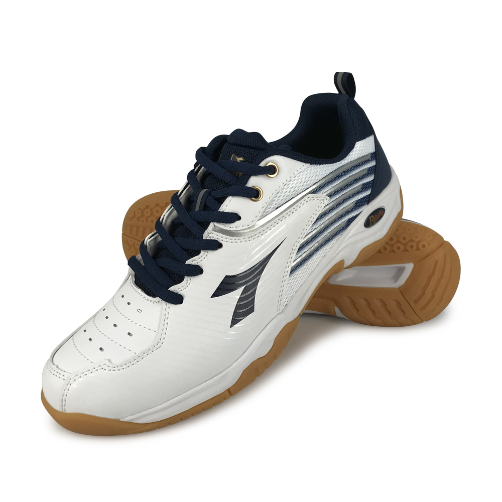 DIADORA迪亞多那 專業羽球輕量男鞋 男運動鞋 寬楦 高腳背 反光 耐磨 耐用 散熱 排濕 吸震 Q彈 止滑 白藍, , large