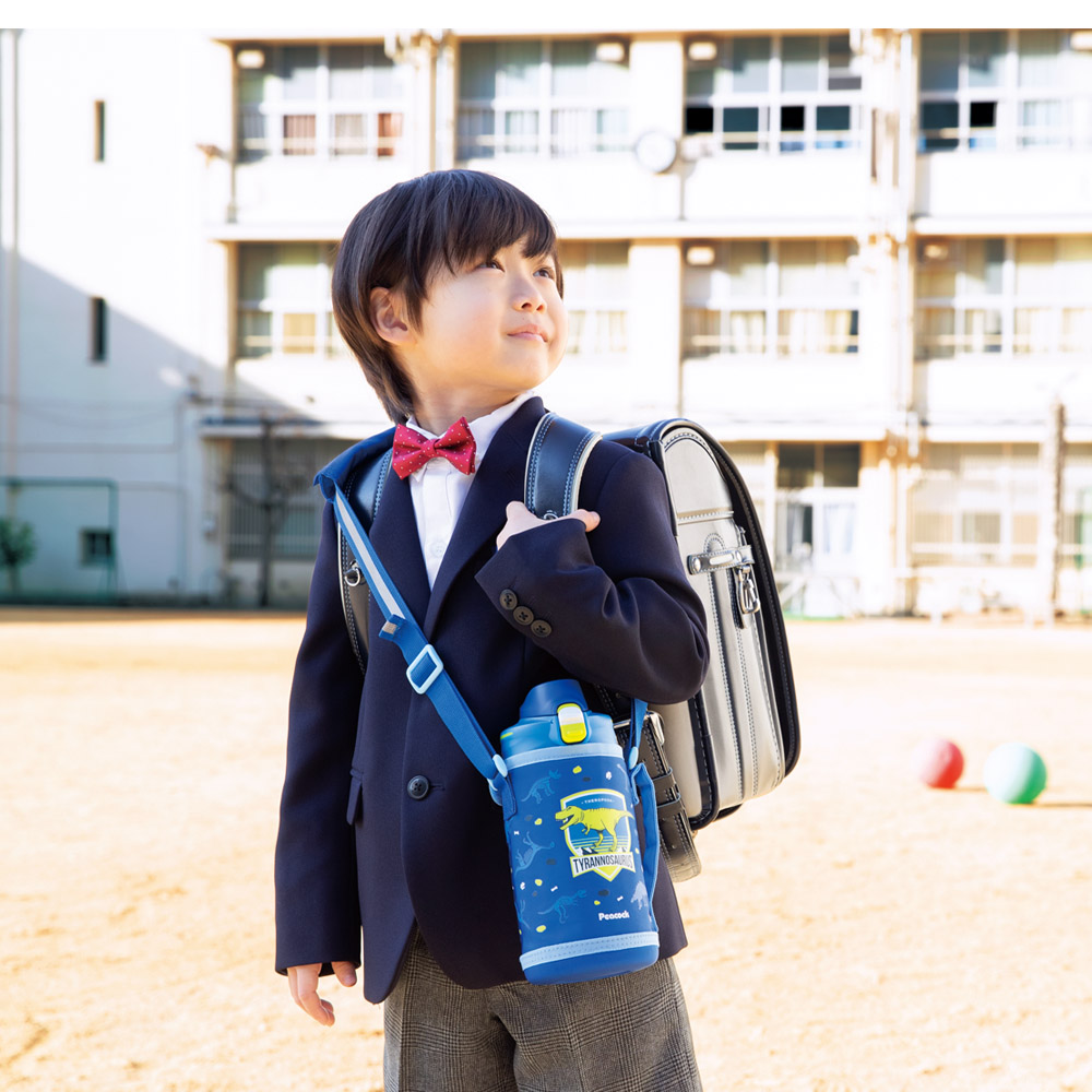 【日本孔雀Peacock】兒童316不鏽鋼保溫杯800ML 附專屬杯套+反光背帶(兒童水壺)-任選色, , large