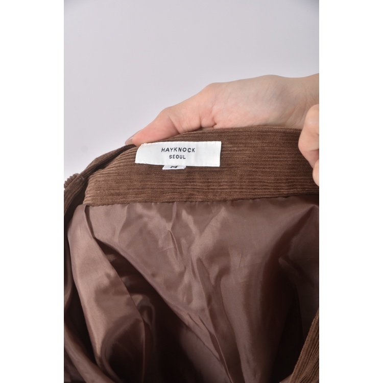 (M) hayknock韓牌絨布棕色短裙二手衣, , large