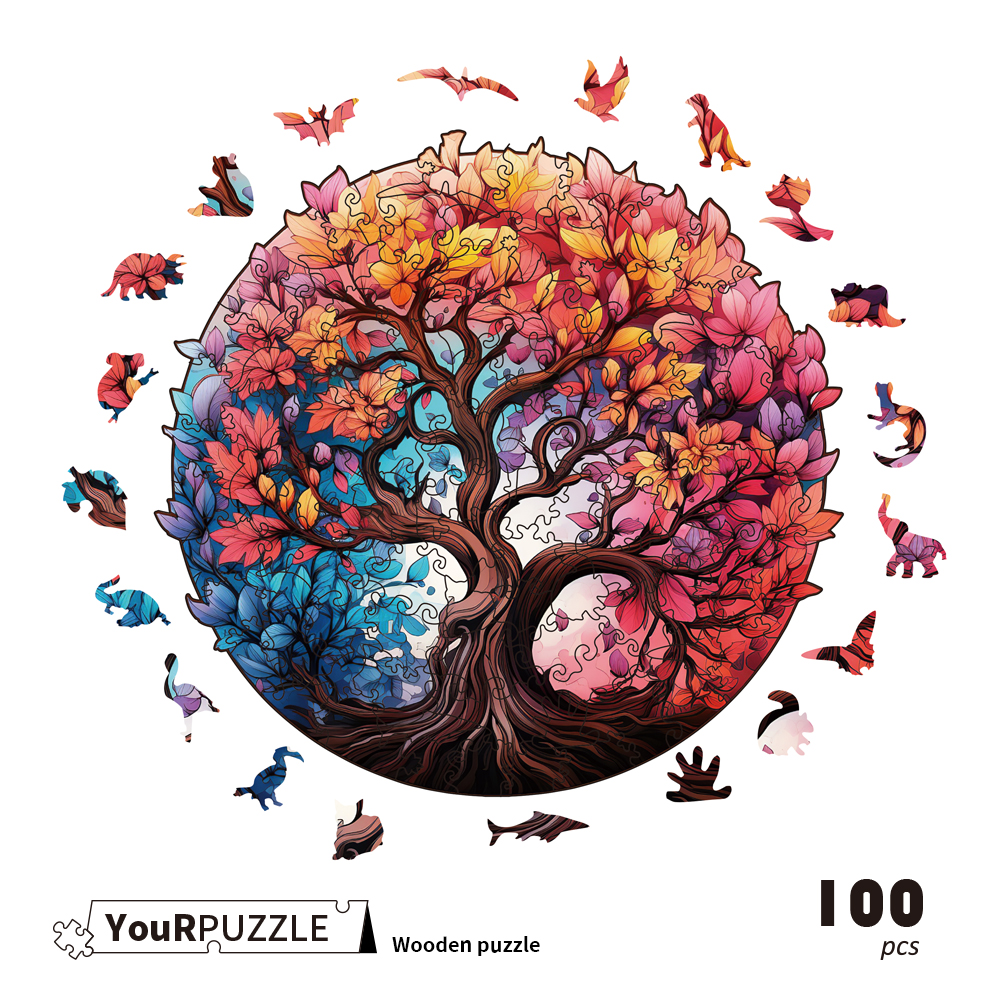  [Brick Republic]YouRPUZZLE Spring of Life &ndash; Irregular Wooden Puzzle (AI Illustration, Certified)