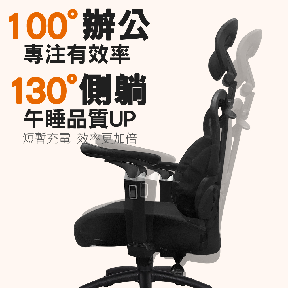 【G+居家】免組裝 台灣製人體工學透氣椅5D軟扶手-獨立筒坐墊, , large