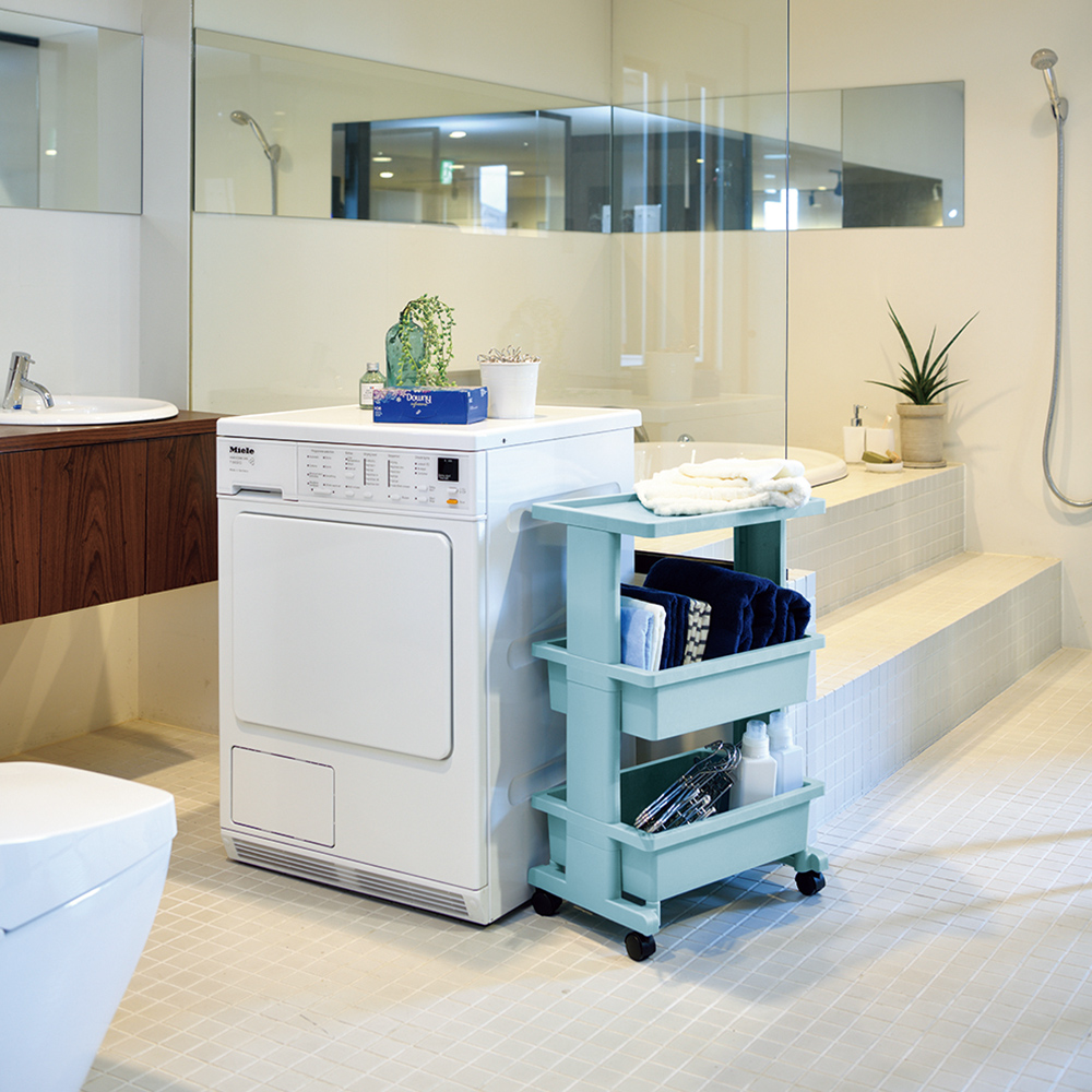 【JEJ ASTAGE】Japan-Made Multifunctional 3-Tier Utility Cart (Top Shelf Design / Storage Cart / Organizer Cart) – Blue, , large