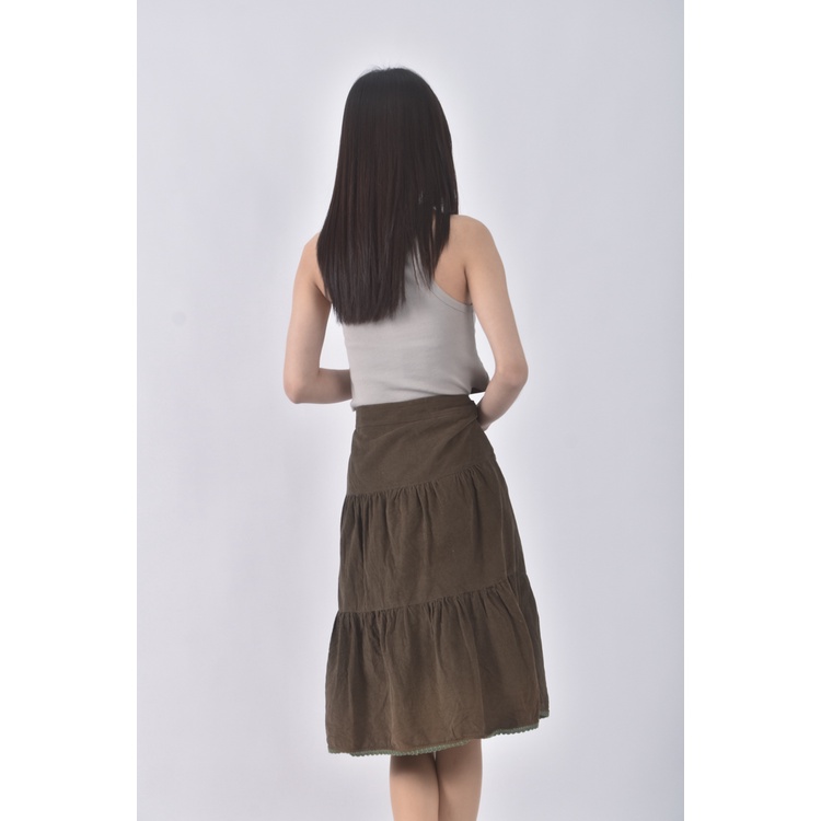 (XL) l a c e層次綠色長裙二手衣, , large