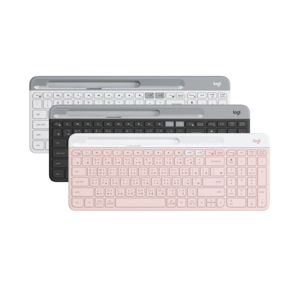 【 Logitech 羅技 】K580 玫瑰粉 超薄 跨平台 無線 藍牙 鍵盤, , large