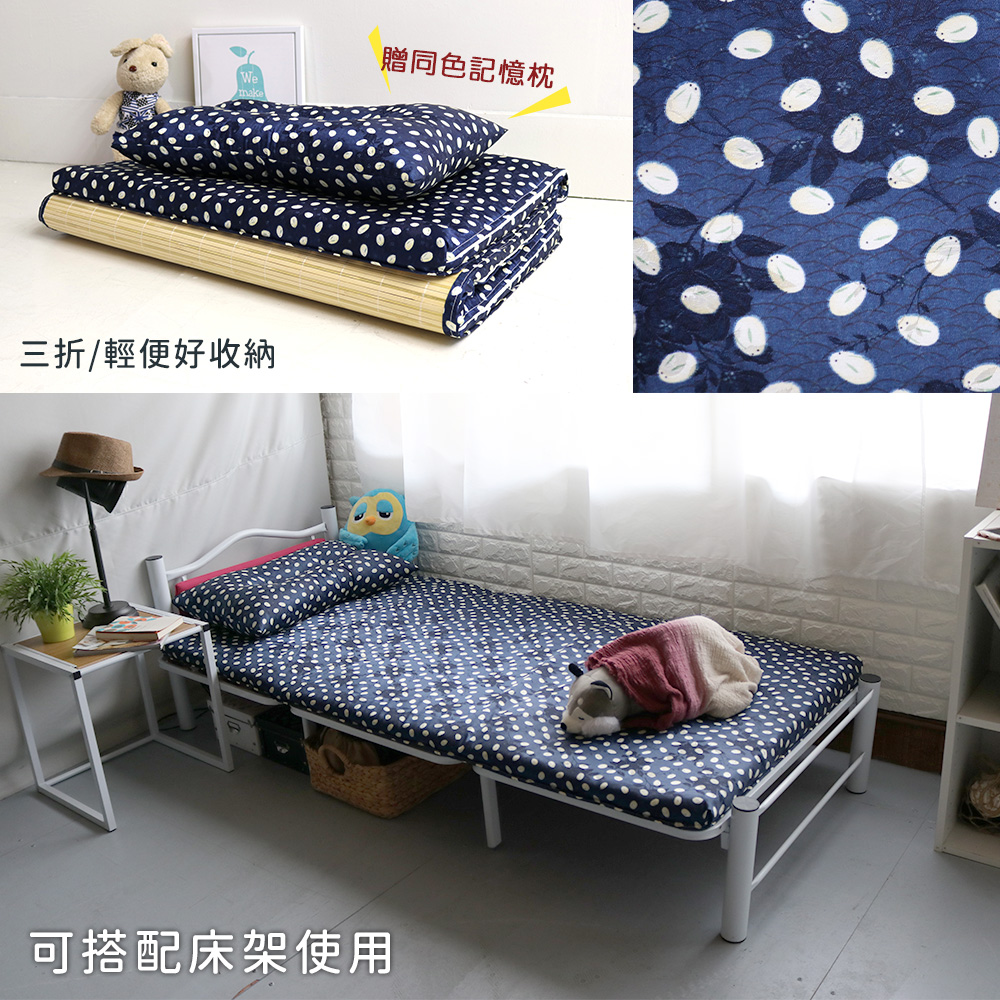 [台客嚴選] 棉花兔竹面單人透氣床墊附枕-紅兔 台灣製 學生床墊 單人床墊 外宿床墊 記憶枕, , large