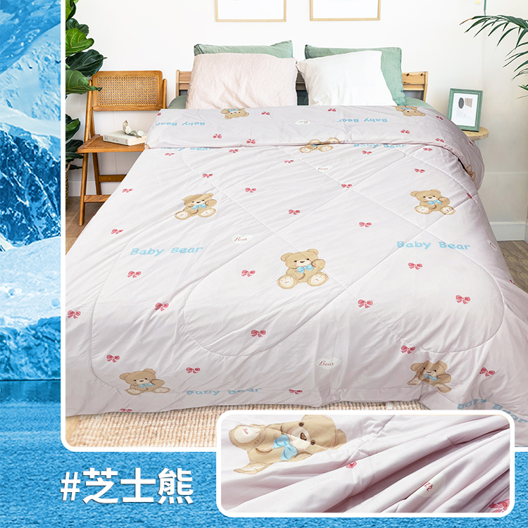 【多利寶寢具】Indian_涼爽紗親膚夏涼感被/空調被/冷氣被-芝士熊, , large