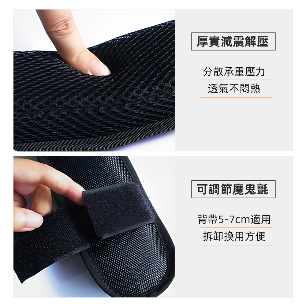 【上手家居】加厚書包減壓背帶 4片組 黑色(減壓肩墊/背包背帶/肩背帶/肩墊/護肩墊/氣墊肩帶/減壓後背包), , large