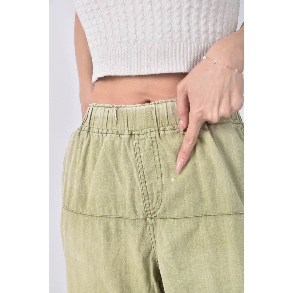 (4XL（含）以上) 高腰綠色長褲二手衣, , large