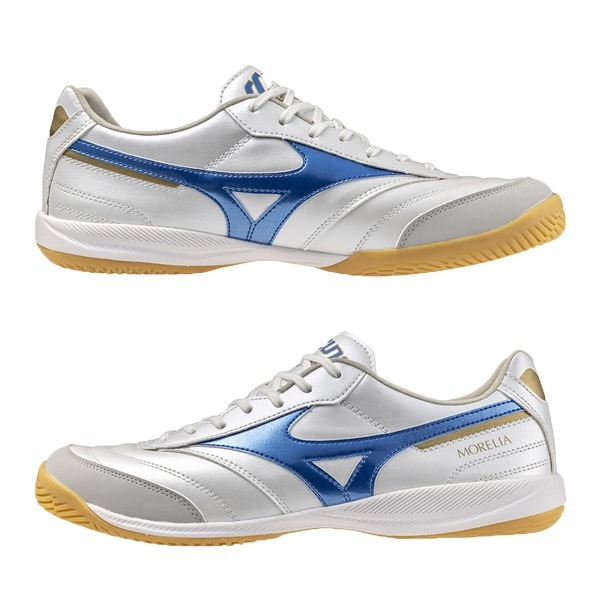 MIZUNO Morelia Sala Pro 足球平底鞋 白藍 2E楦 室內 五人制 Q1GA241325【樂買網】, , large