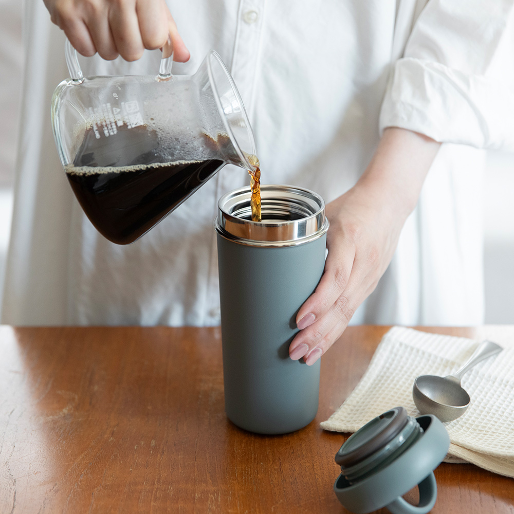 【日本孔雀Peacock】316不鏽鋼 手提式City城市 咖啡杯 保冷保溫杯400ML(上蓋可拆洗)-黑, , large