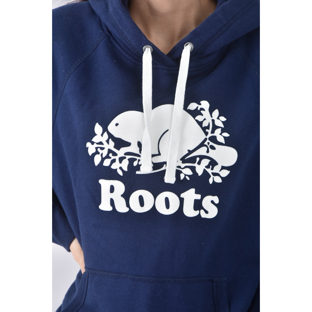 (S) roots棉質logo圖案藍色長袖上衣二手衣, , large