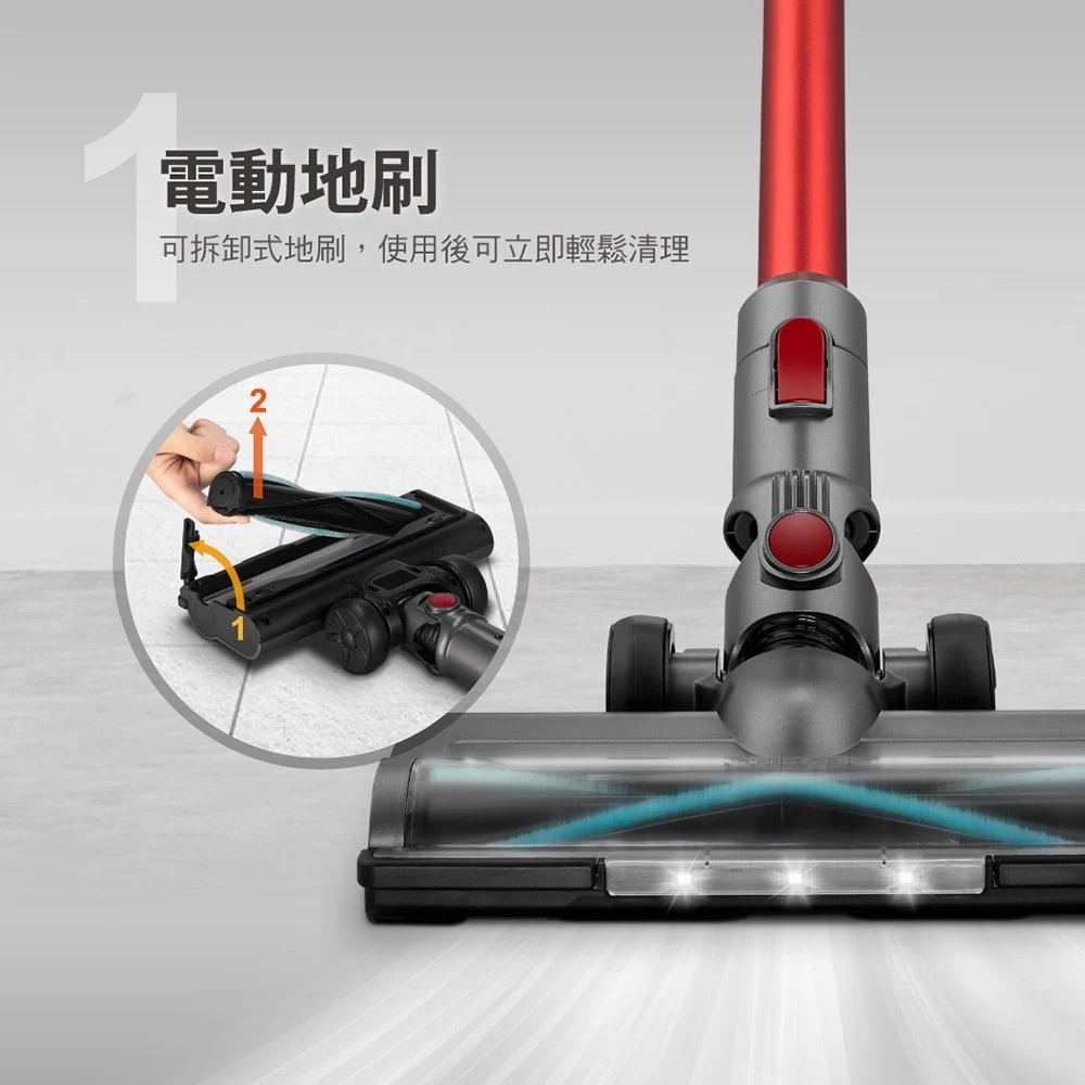 CHIMEI LED Electric Floor Brush Handheld Powerful Cyclone Vacuum Cleaner VC-HUNPH0, , large