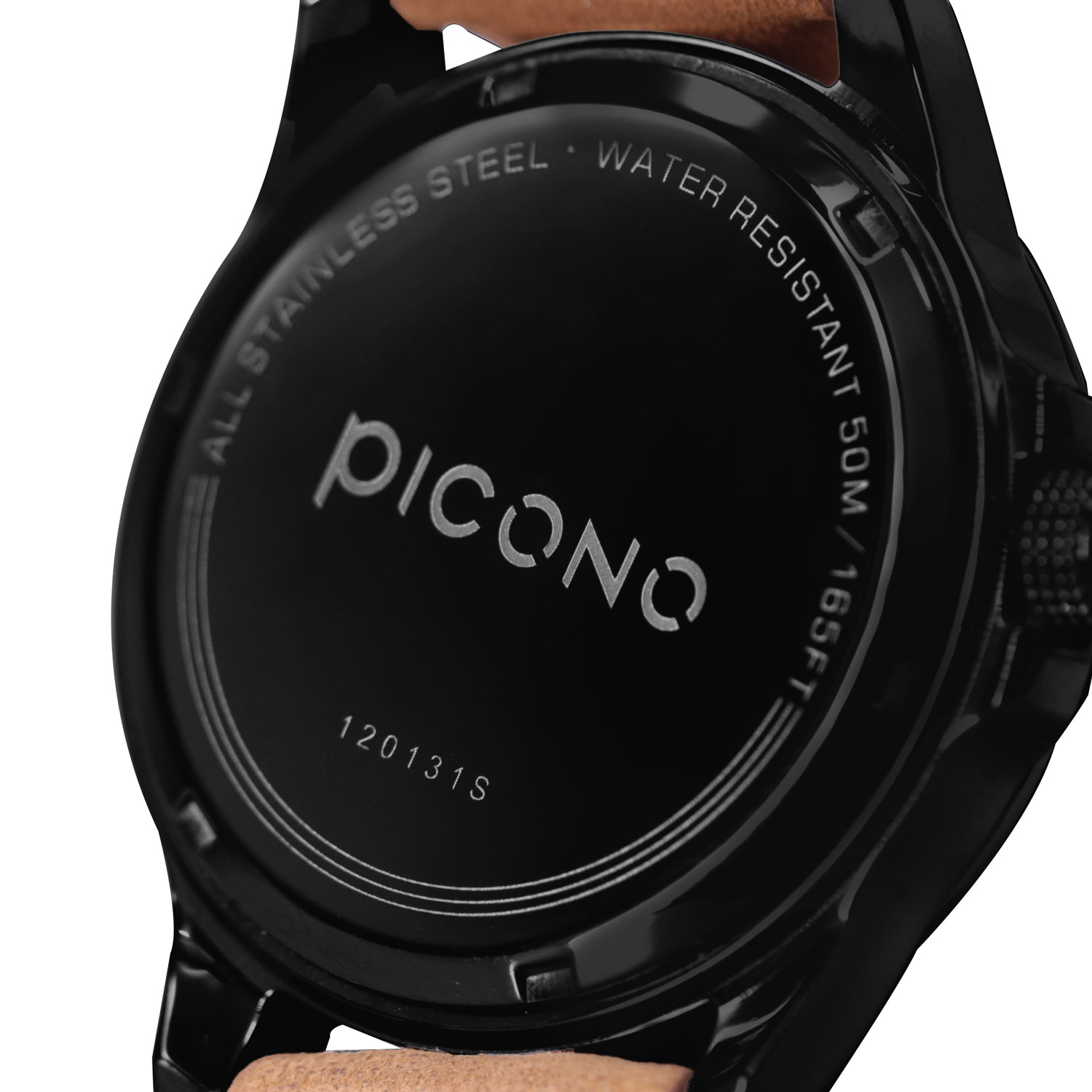 【PICONO】NO.91 collection minimalist fashion watch- Black / Leather NO-9103, , large