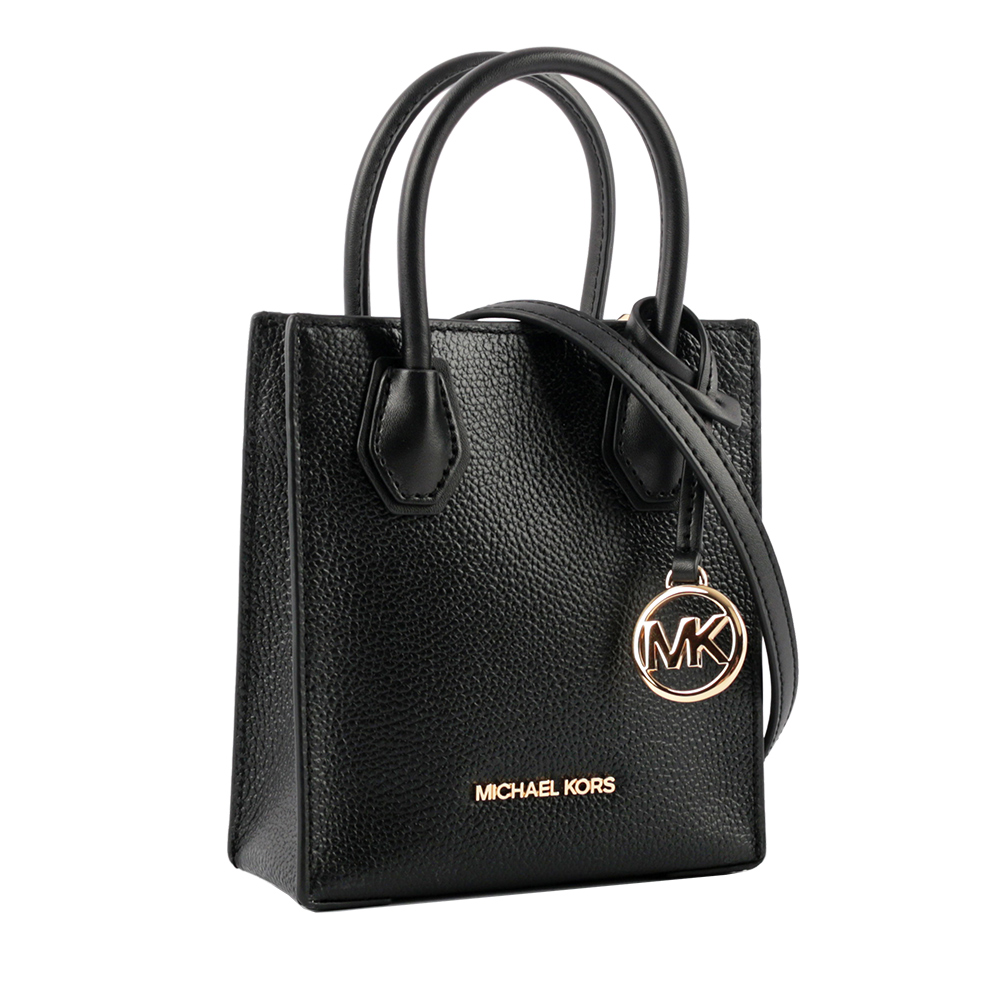 Michael Kors Mercer 荔枝皮革手提/斜背二用迷你琴譜包/黑色, , large