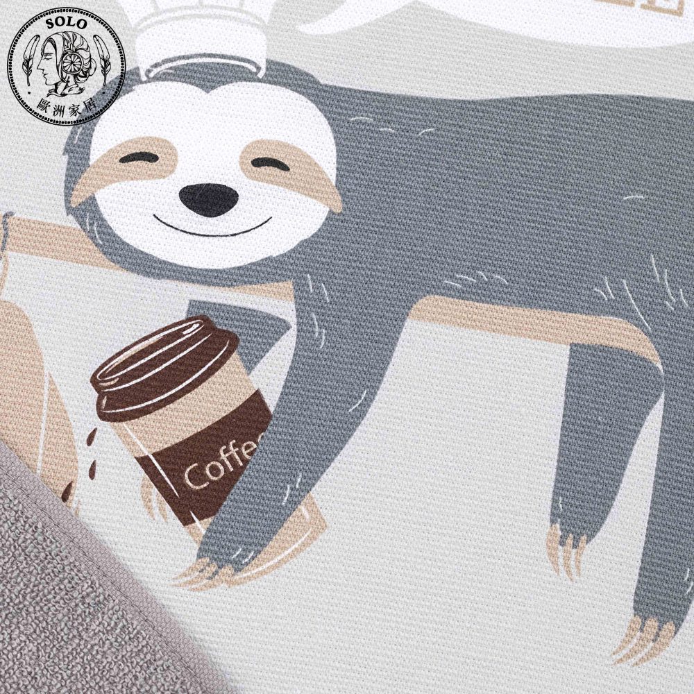 【SOLO Vintage】LCW Home Cute Sloth Kitchen Towel 40x60cm Two Piece Set 100% Cotton Made in Turkey, , large
