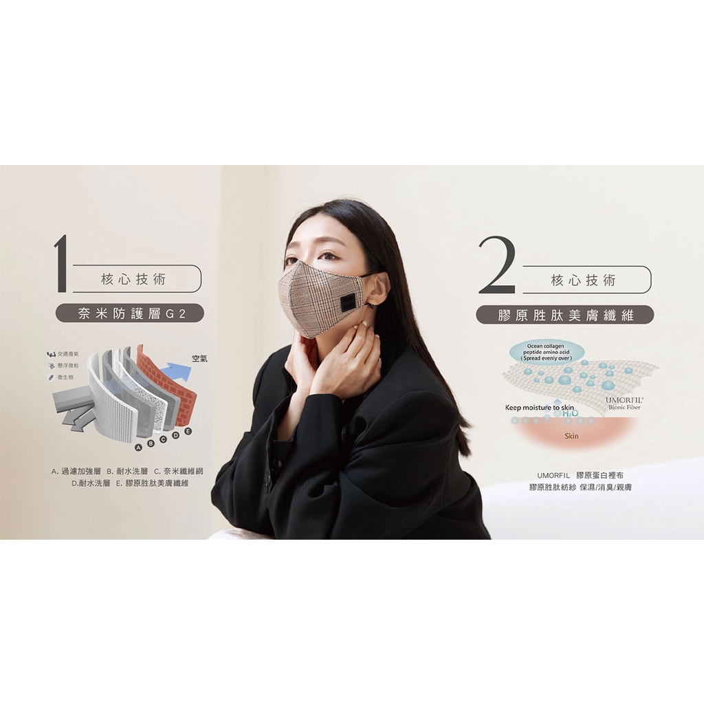 【淨對流】抗霾布織口罩-Beauty款G2 毛呢灰, , large