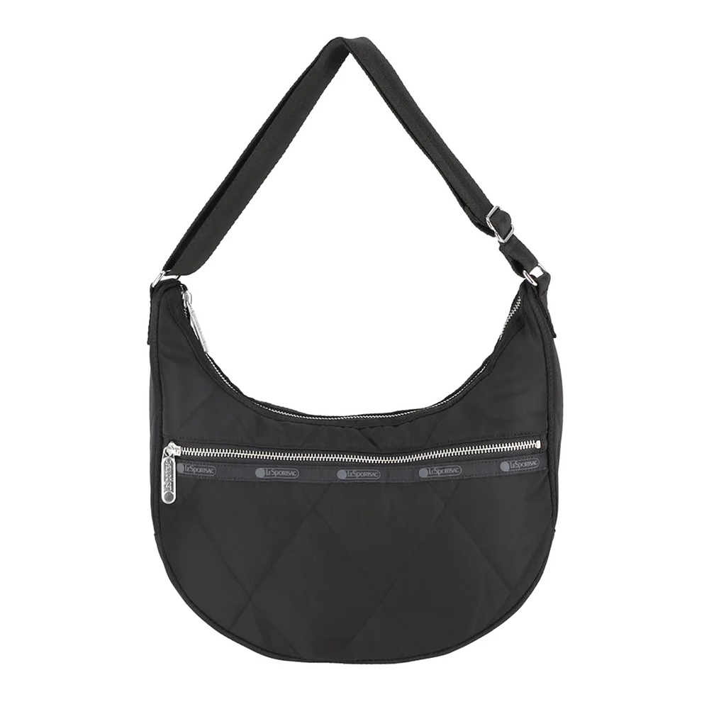 Lesportsac Quilted Medium Hobo 菱格壓紋月亮包/ 黑色, , large