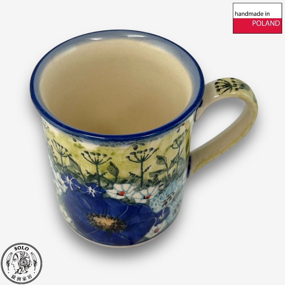 【SOLO Vintage】Cerraf Polish Pottery 280ml Mug Traces of Fragrance in the Blue Fields Series Made in Poland, , large