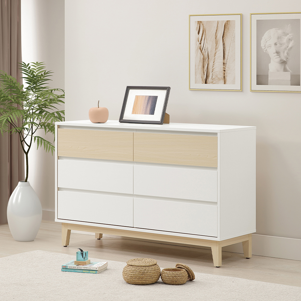 【唯熙傢俱】羅伊原木雙色六斗櫃 抽屜櫃, , large