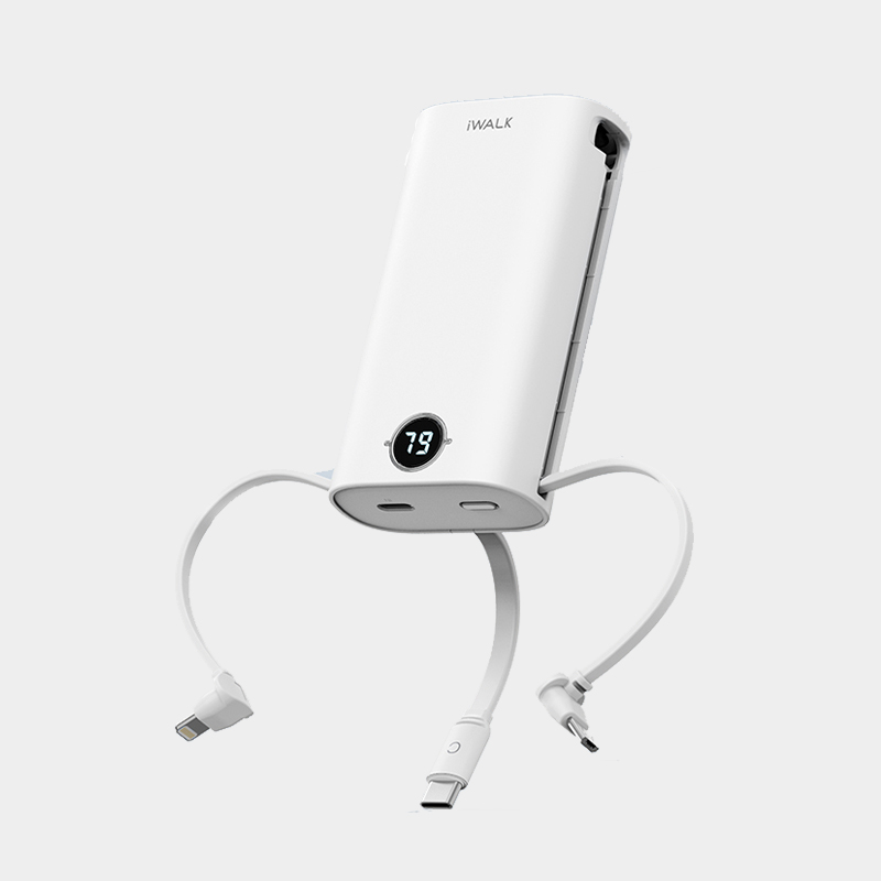 【GUXON】iWALK 9000mAh Power Squid Fast Charger 18W / Type-C + Lightning + Micro-USB / White, , large