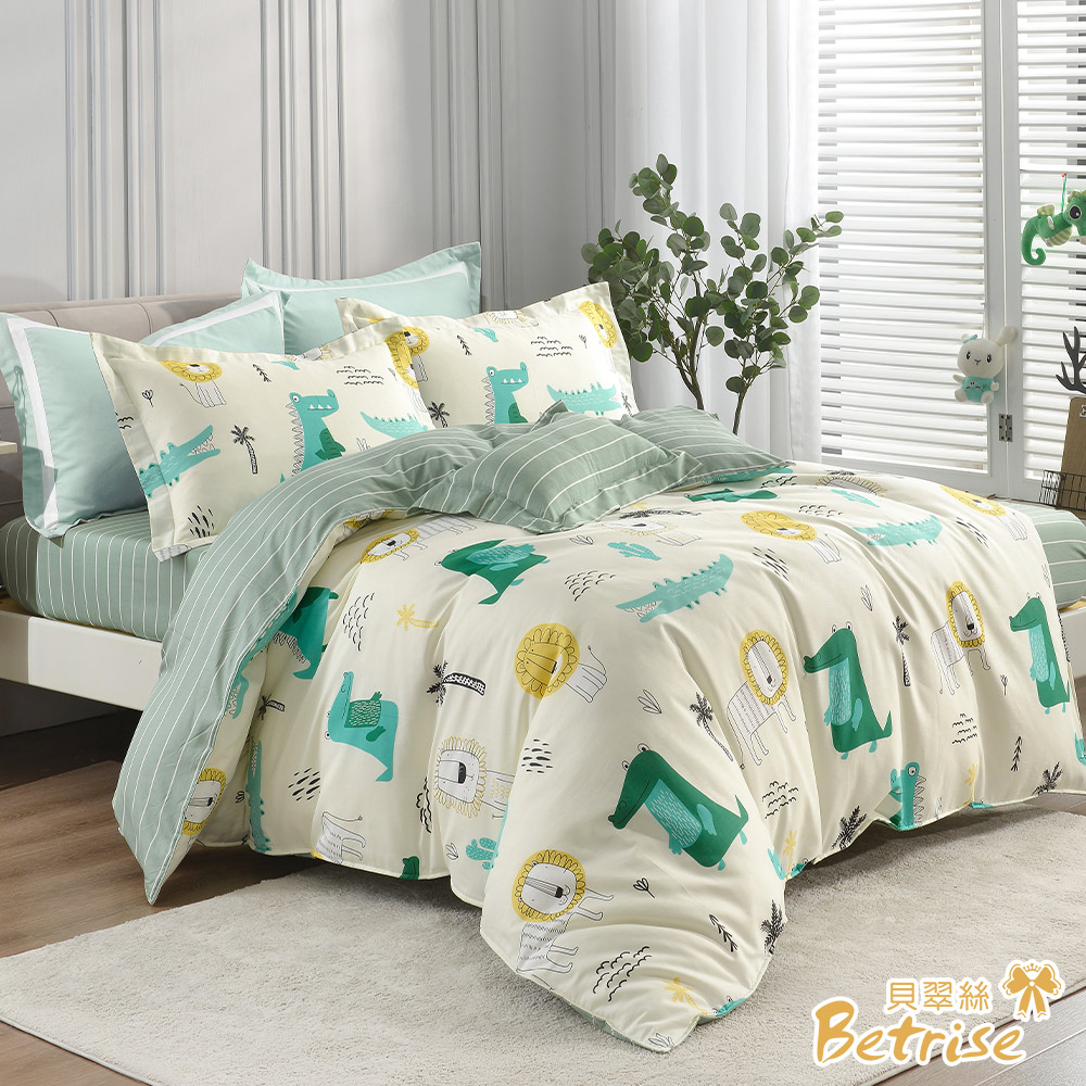 【Betrise】Huamengtianyuan | Environmentally friendly printing and dyeing anti-mite antibacterial 100% combed cotton dual-purpose quilt bed sheet set - extra large, , large