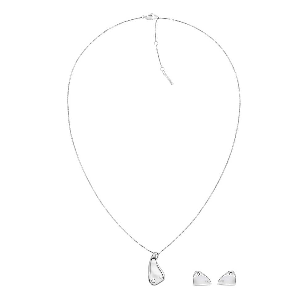 Calvin Klein CK Cherished 水晶裝飾耳環項鍊組 生日送禮推薦 35700016