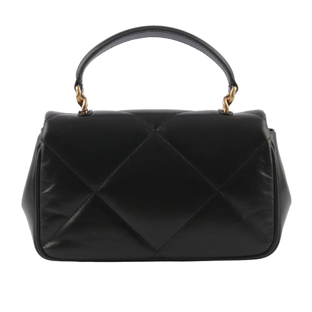 TORY BURCH Kira 納帕皮革鑽石格紋縫線手提/斜背二用包/黑色, , large