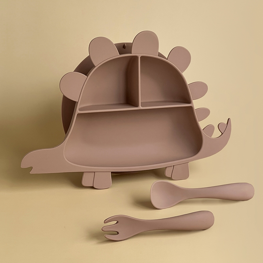 Jurassic Dinosaur Learning Plate Utensils Set - Triceratops, , large