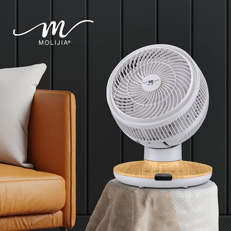 【MOLIJIA 魔力家】M187 全自動DC變頻無刷直流循環風扇-9吋-白木紋/桌上型/DC直流風扇, , large