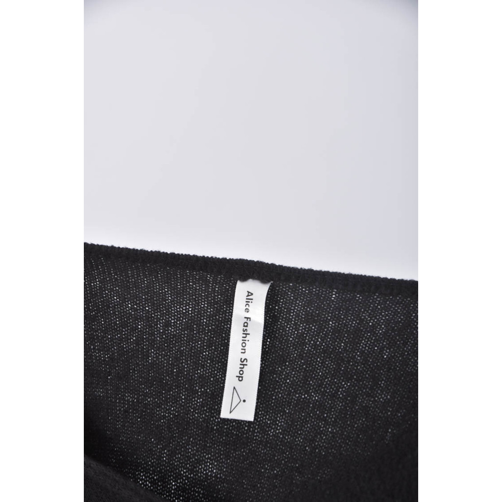 (S) 【又又私服】alice fashion shop質感圓領黑色長袖上衣二手衣, , large
