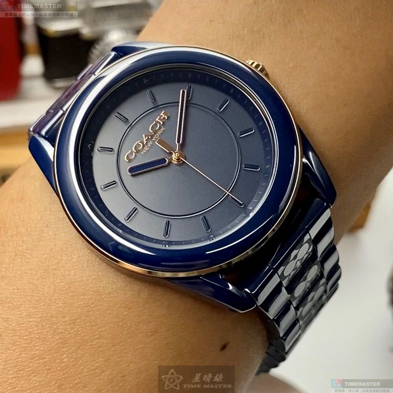[星晴錶業]COACH手錶,38mm,CH00106寶藍色錶面寶藍錶殼寶藍陶瓷錶帶款, , large