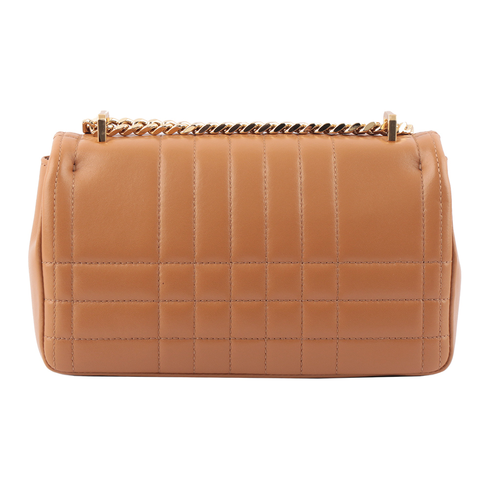 BURBERRY Lola 小羊皮縫線設計小款翻蓋鍊包/楓葉棕色, , large