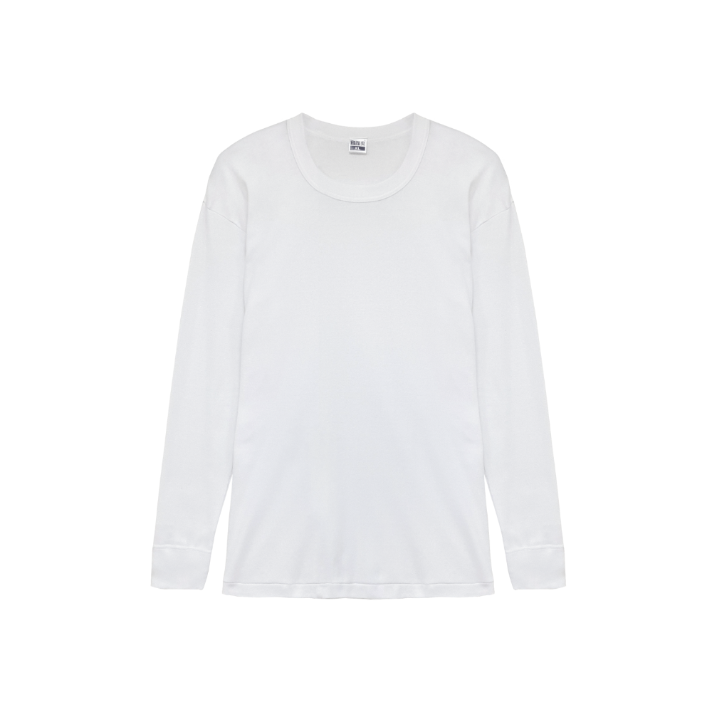 宜而爽薄棉毛男羅紋長袖圓領衫, , large