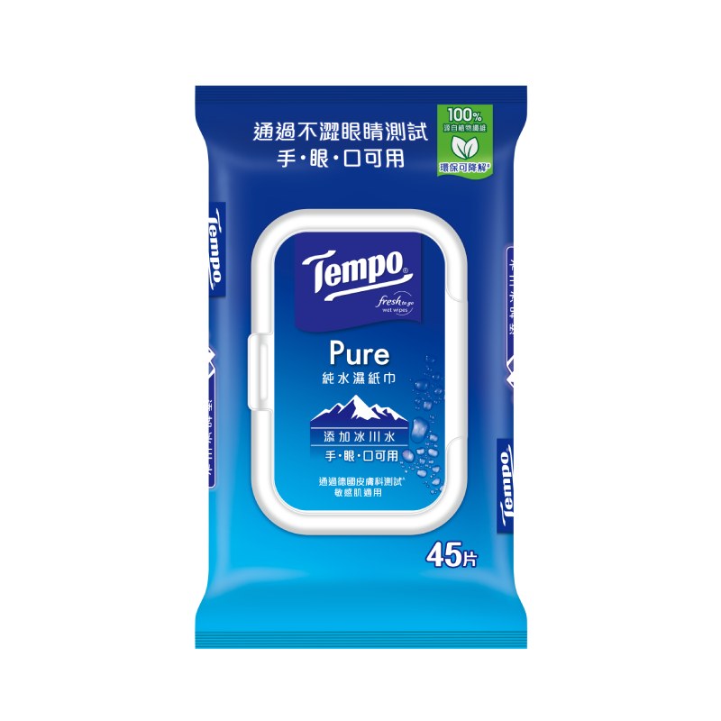 Tempo冰川純水濕巾家庭裝45s