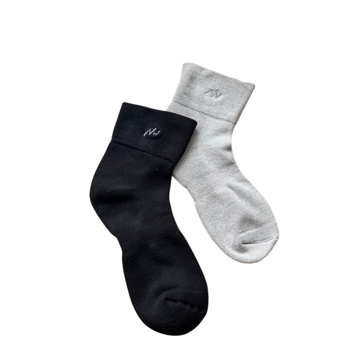 [Kaimei Cotton] 2 pairs set gray MIT made in Taiwan, all bamboo charcoal yarn handmade eye wide-mouth socks, sports socks, functional socks, , large