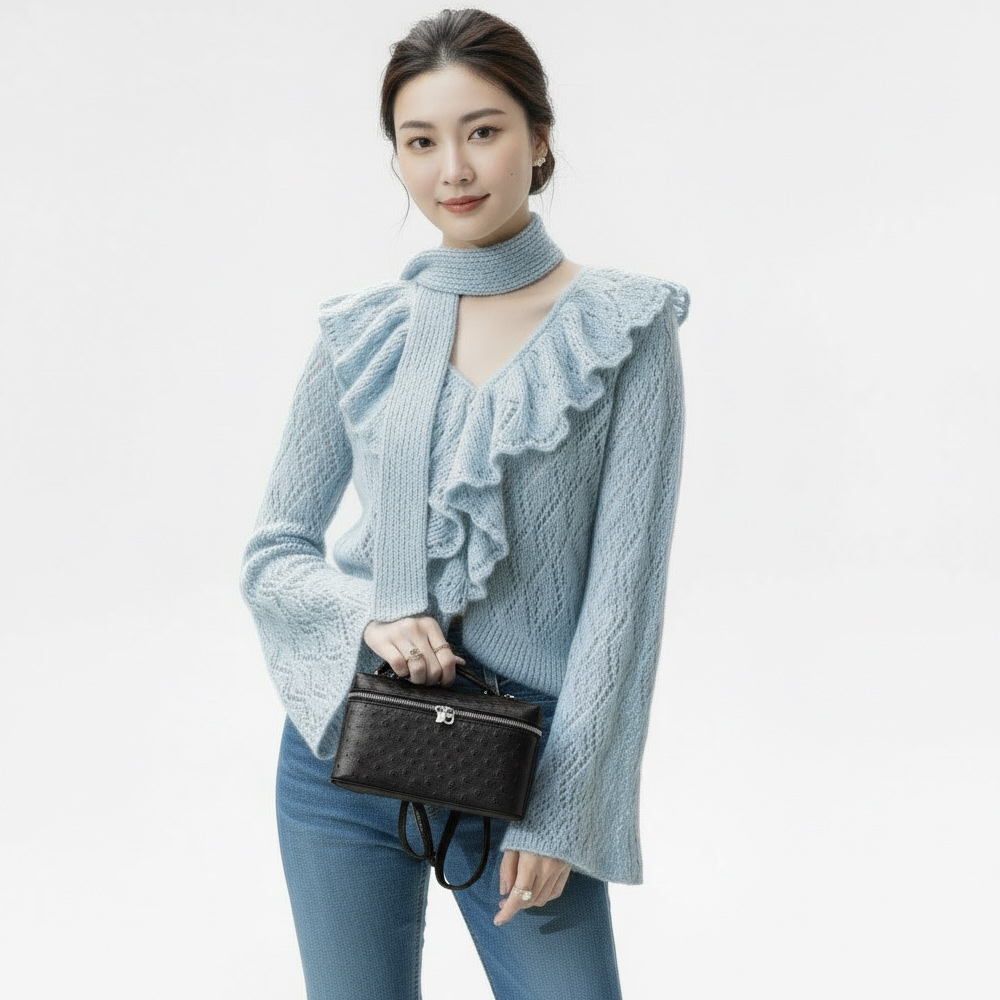 【M2nd】輕旅必備鴕鳥皮隨身包(T9387A), , large