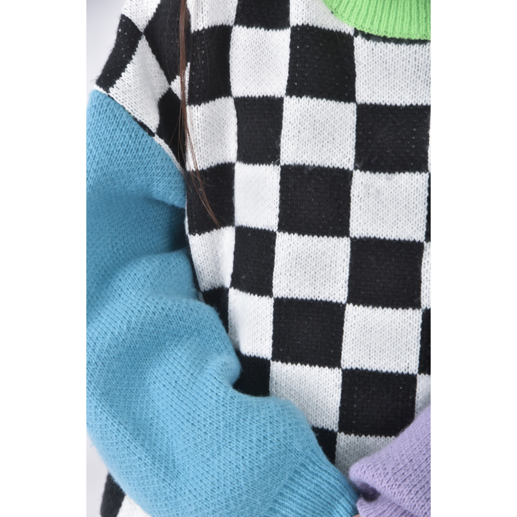 (2XL) le wong棋盤黑色長袖上衣二手衣, , large