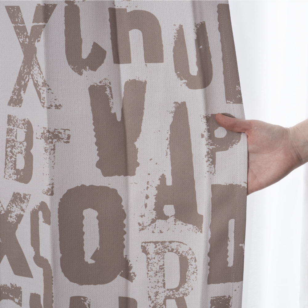 Ready-Made Curtains – Set of 2 Panels – "Fun Letters" Design – Width 100cm, Height 165/210/240cm – Made in Taiwan – Printed Curtains – Kids’ Room – Machine Washable, , large