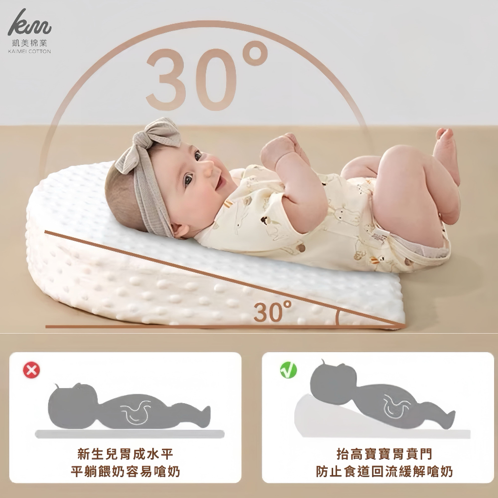 [Kaimei Cotton Industry] Two-in-one baby anti-spilling slope pillow feeding artifact baby pillow anti-spitting pillow children's pillow bean pillow, , large